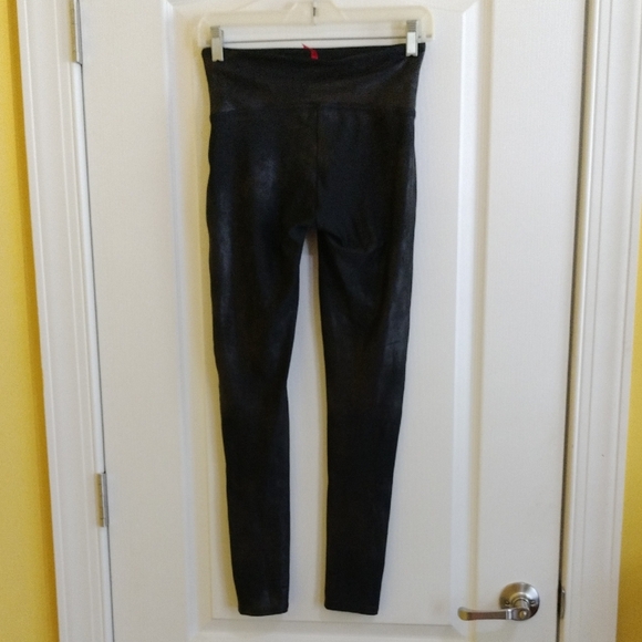 SPANX Black Faux Full-Length Leggings High-Waist Size M - Picture 1 of 6